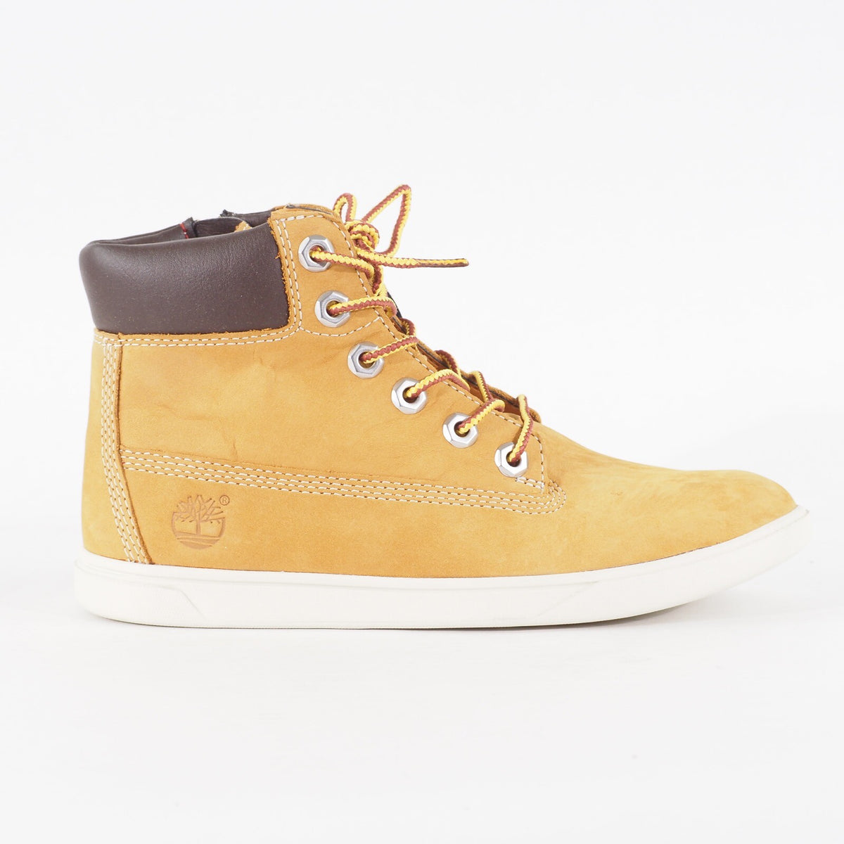 Junior Boys Timberland Groveton 6 Inch A161I Wheat Brown Leather Lace Up Shoes