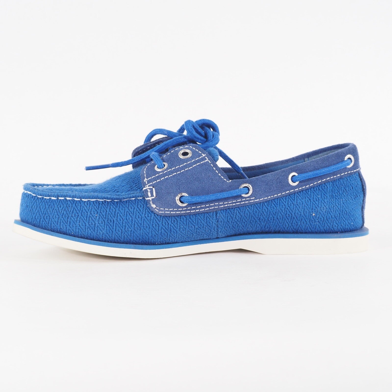 Mens Timberland Classic A16O4 Fabric And Suede Blue Lace Up Casual Boat Shoes