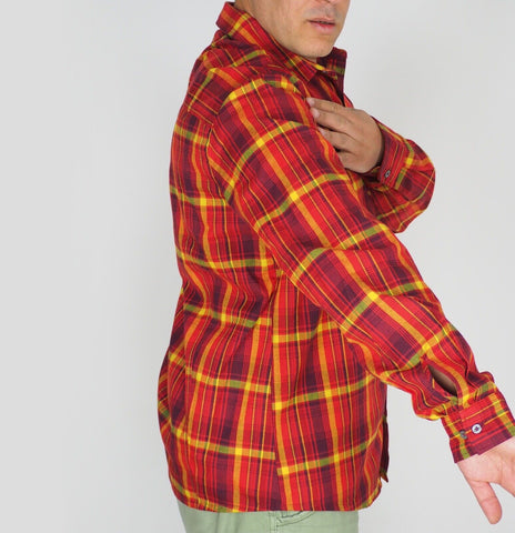 Mens Jack Wolfskin Maitland II 1401861 Dried Tomato Checks Long Sleeved Shirt 