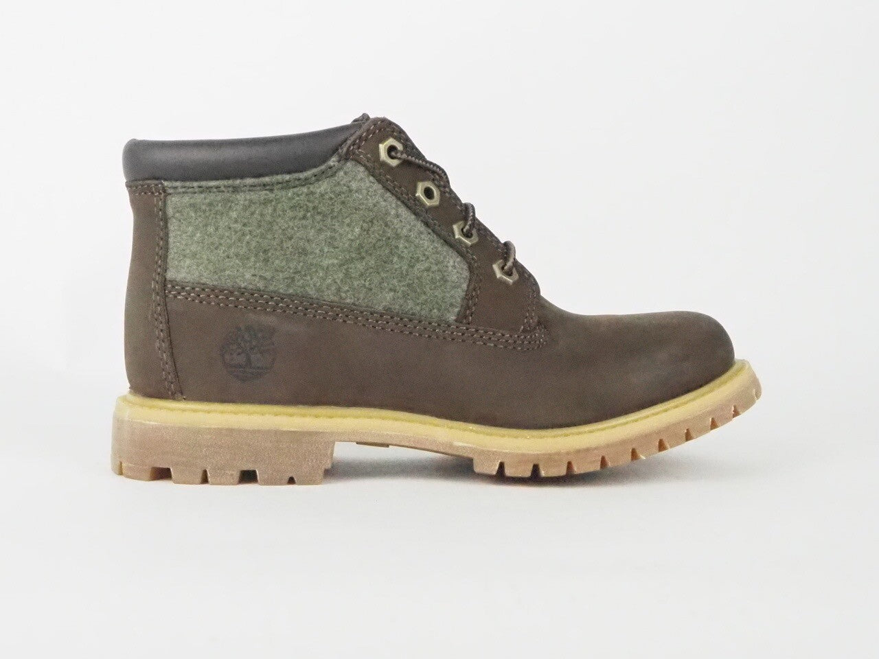 Womens Timberland Nellie Chukka  A12BI Brown Leather Textile Ladies Boots