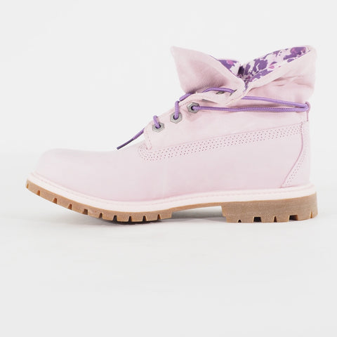 Womens Timberland Roll Top Nubuck A27MC Pink Leather Lace Casual Walking Boots