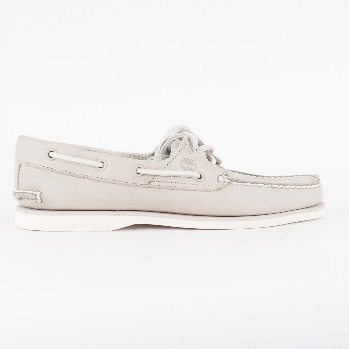 Mens Timberland Classic A1OTU Light Grey Leather Lace Up Casual Boat Shoes