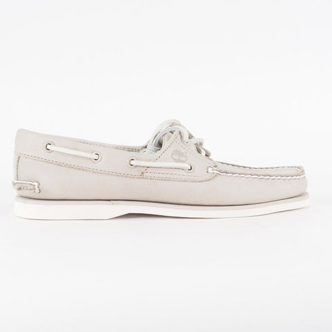 Mens Timberland Classic A1OTU Light Grey Leather Lace Up Casual Boat Shoes