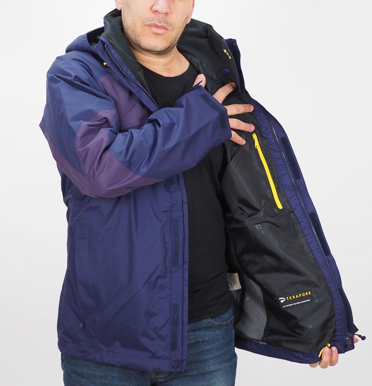 Mens Jack Wolfskin Uni 5006531 Evening Blue Breathable Warm Hooded Hiking Jacket