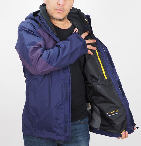 Mens Jack Wolfskin Uni 5006531 Evening Blue Breathable Warm Hooded Hiking Jacket
