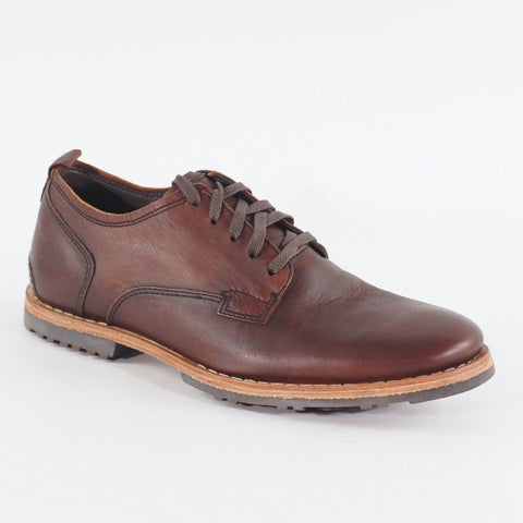 Mens Timberland Bardstown Plain Toe OXTA19V9 Brown Leather Lace Up Formal Shoes 