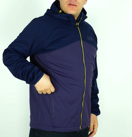 Mens Jack Wolfskin Softshell 1303101 Prune Purple Breathable Light Hiking Jacket