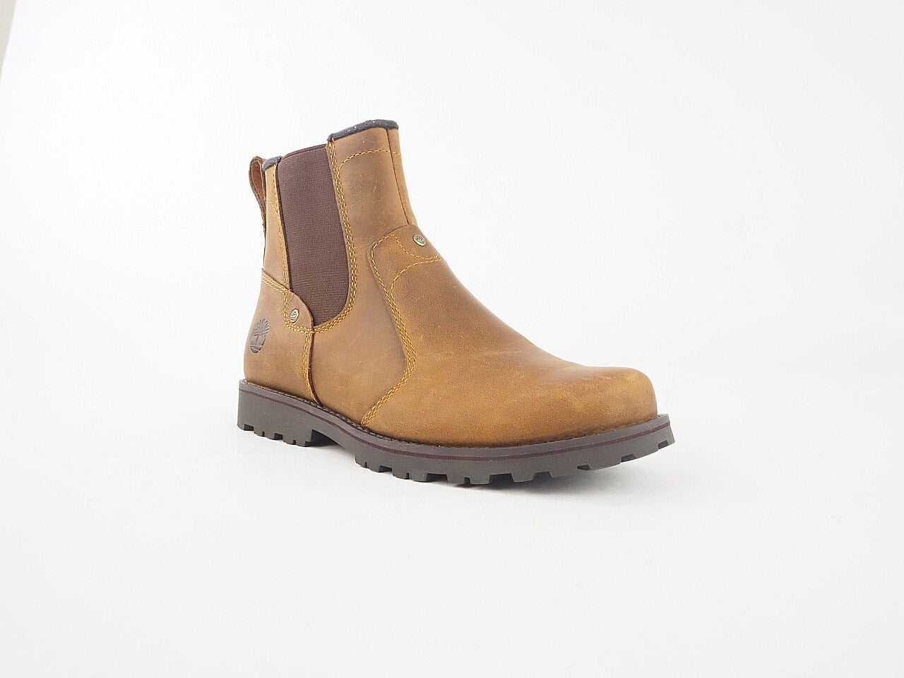 Timberland Asphalt Trail 1391R Brown Leather Casual Shoes Zip Up Chelsea Boots