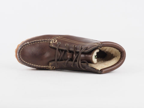 Womens Timberland Horren 18616 Dark Brown Leather Cotton In Lace Up Chukka Boots