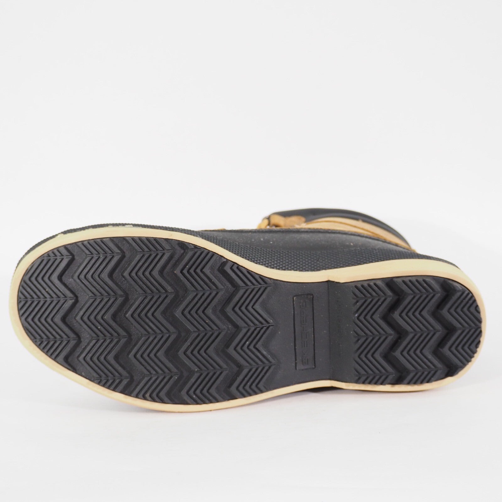 Mens Skechers Robards 77065 Balck Tan Duck Rain Waterproof Slip Resistant Boots 