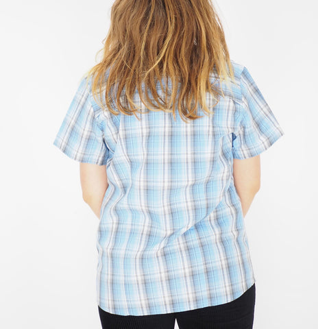 Womens Jack Wolfskin Tencel 1401941 Air Blue Checks Casual Basic Summer Shirt