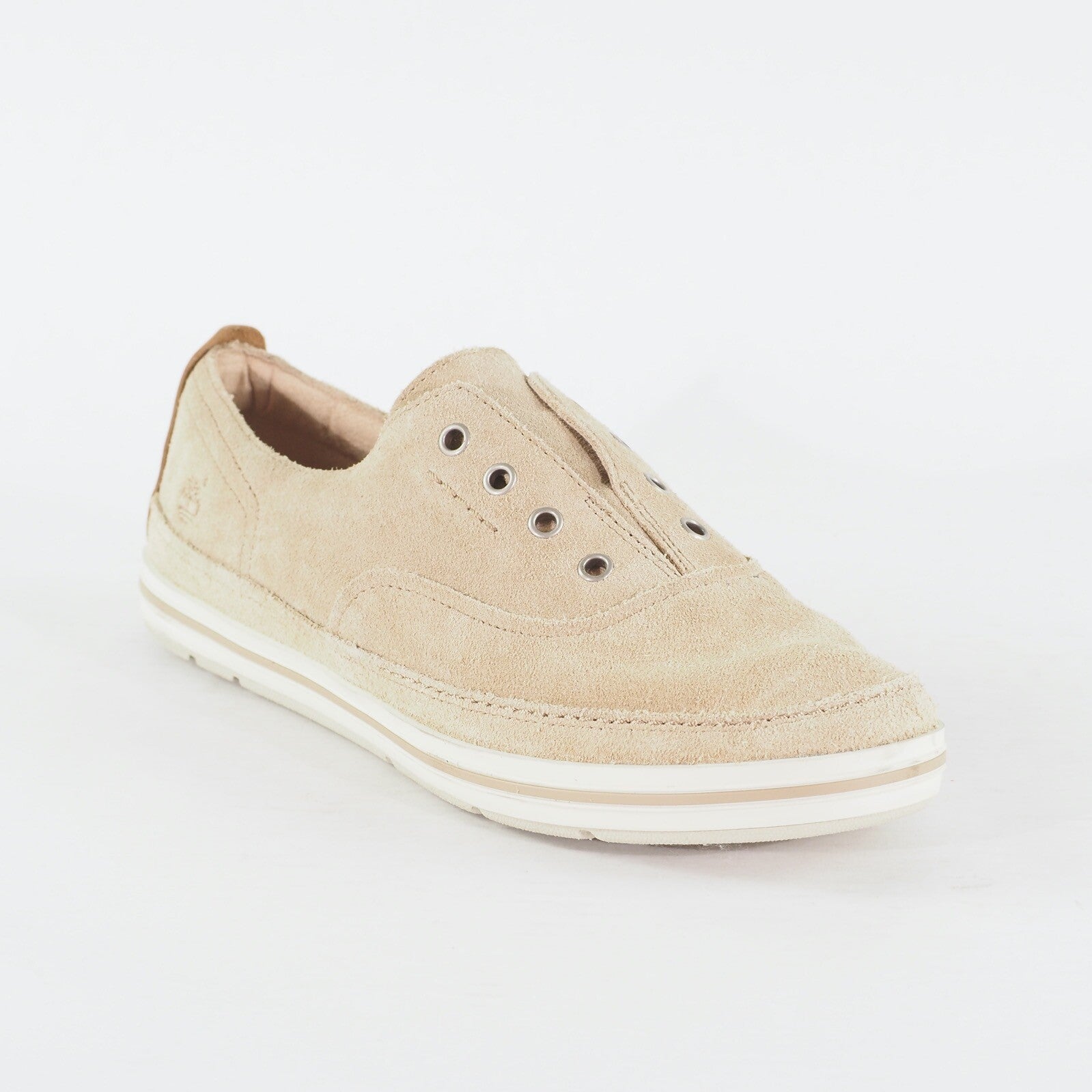 Womens Timberland Casco bay 8844R Beige Leather Laceless Slips on Casual Shoes