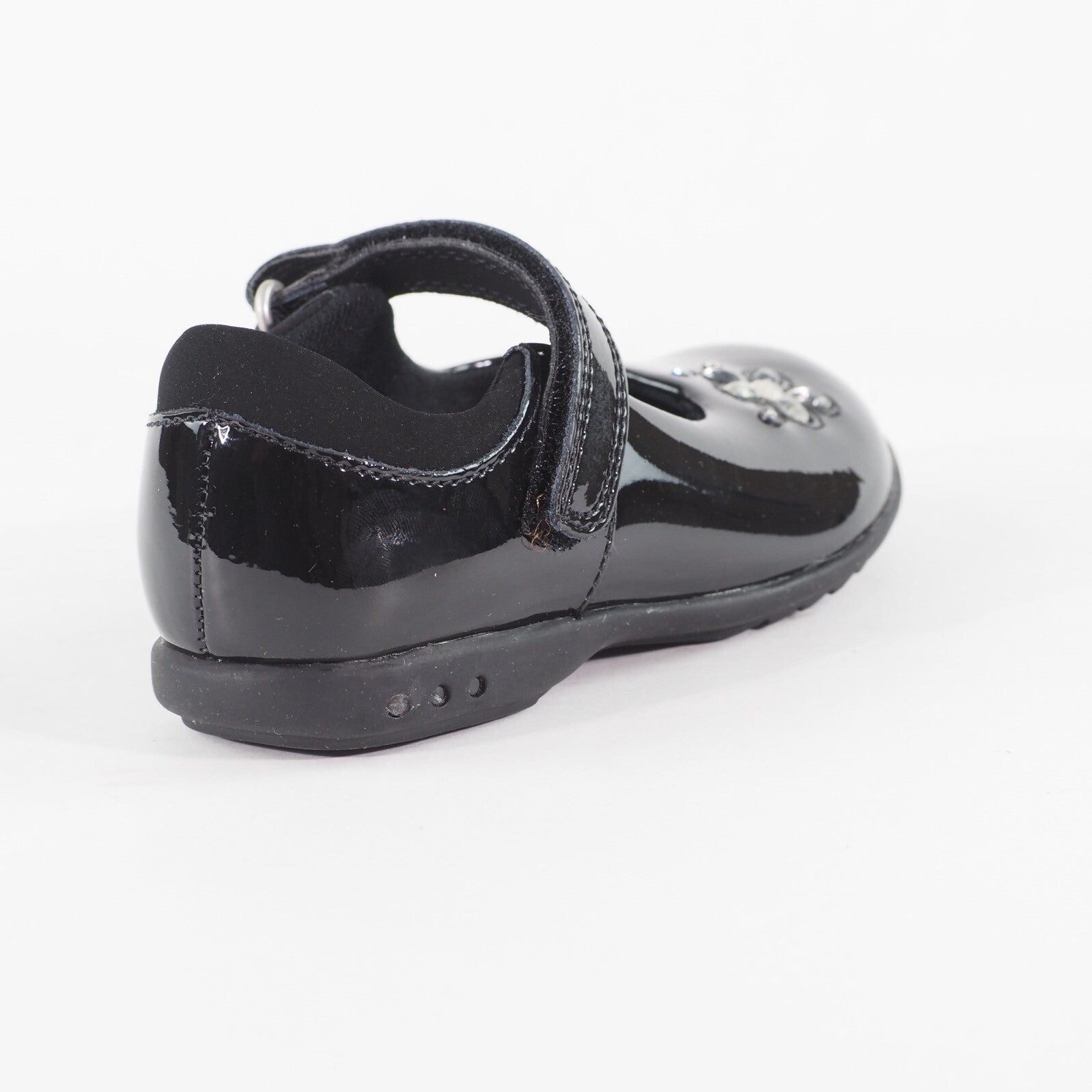 Girls Clarks Trixi Candy Pre Black Leather Single Strap School Walking Shoes