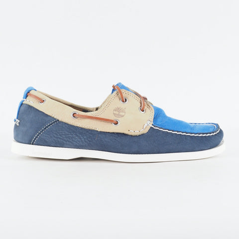 Mens Timberland Classic Hert 2 Eye 6936A Tan / Navy / Blue Leather Boat Shoes