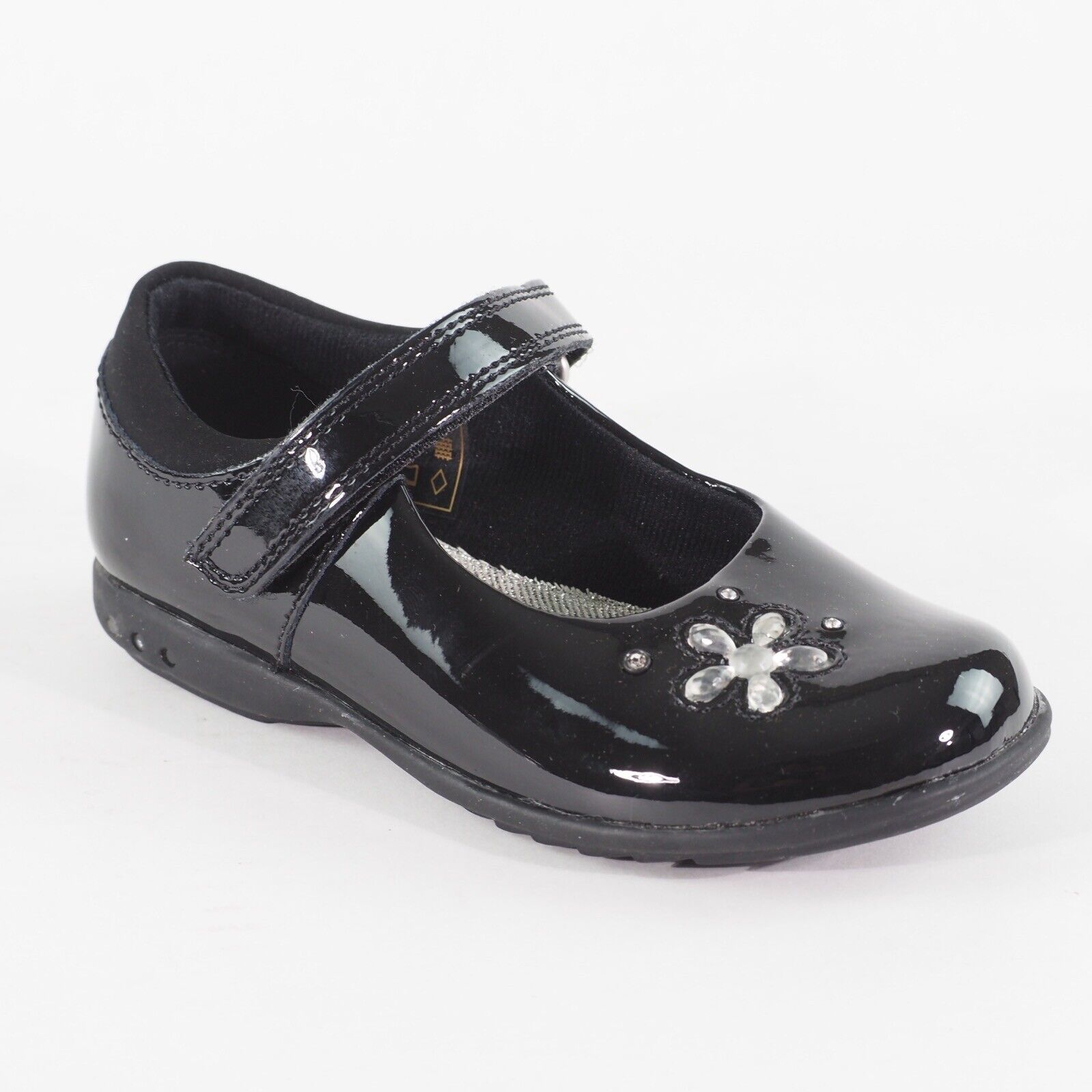 Girls Clarks Trixi Candy Pre Black Leather Single Strap School Walking Shoes