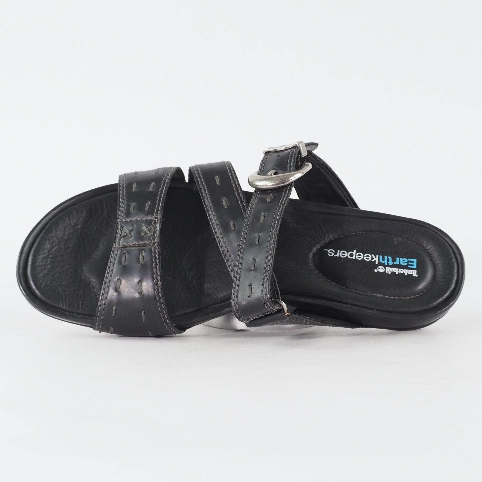 Womens Timberland Pleasant Bay Slide 25636 Black Leather Buckle Casual Sandals