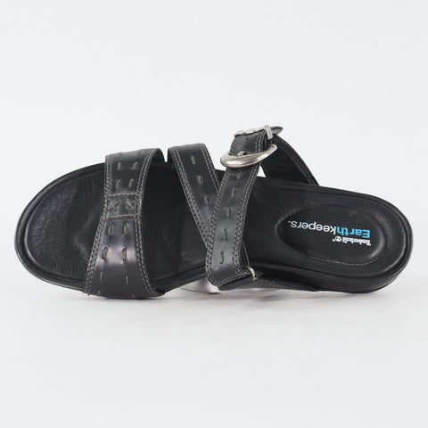 Womens Timberland Pleasant Bay Slide 25636 Black Leather Buckle Casual Sandals