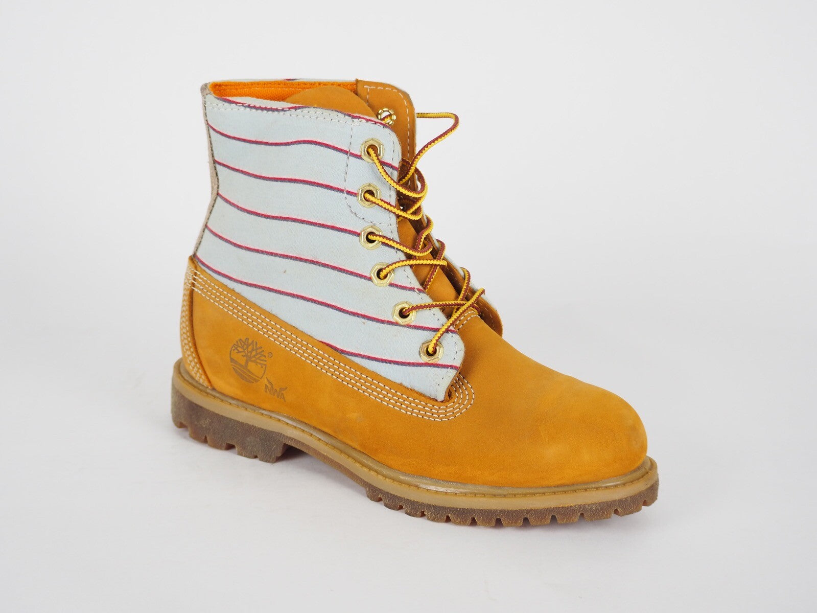 Womens Timberland Nadege 6 Inch 3711R Wheat Leather Fabric Lace Up Chukka Boots