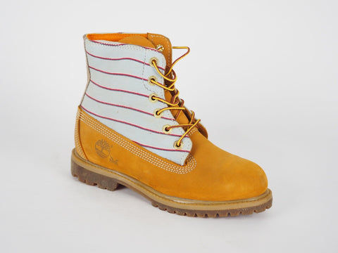 Womens Timberland Nadege 6 Inch 3711R Wheat Leather Fabric Lace Up Chukka Boots