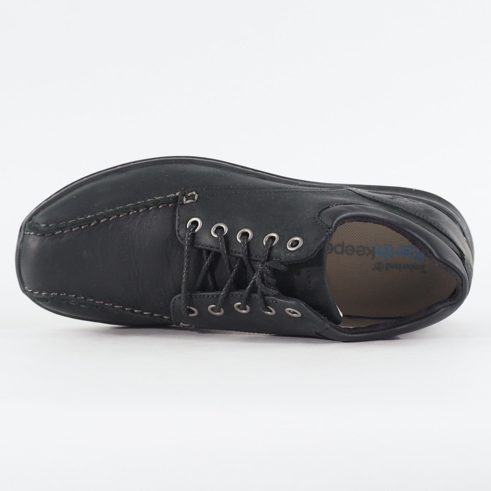 Mens Timberland EK Bike Toe Ox 45565 Black Leather Lace Up Casual Trainer Shoes