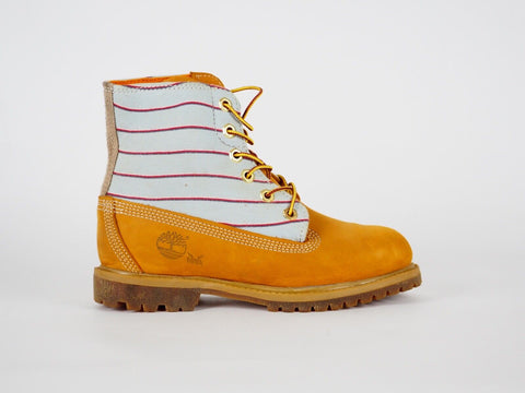 Womens Timberland Nadege 6 Inch 3711R Wheat Leather Fabric Lace Up Chukka Boots