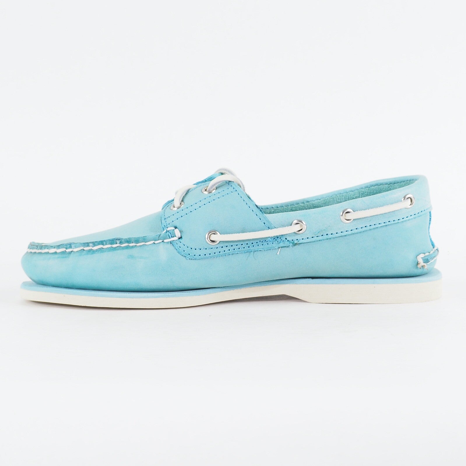 Mens Timberland Classic 2 Eyed A130B Blue Leather Lace Up Casual Boat Shoes