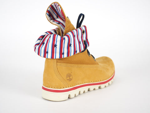 Womens Timberland Earhkeepers 8068B Wheat Leather Roll Top Lace Up Chukka Boots
