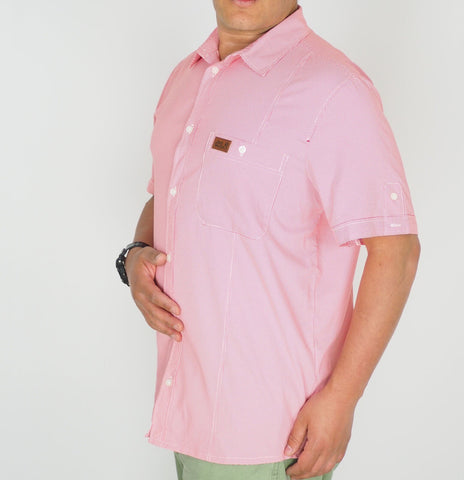 Mens Jack Wolfskin Kepler 1401671 Red Fire Checks Short Sleeved Shirt 