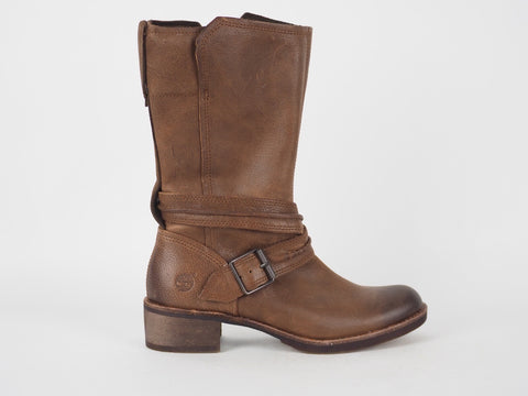 Womens Timberland Whittemore A12I1 Dark Brown Leather Side Zip Winter Boots