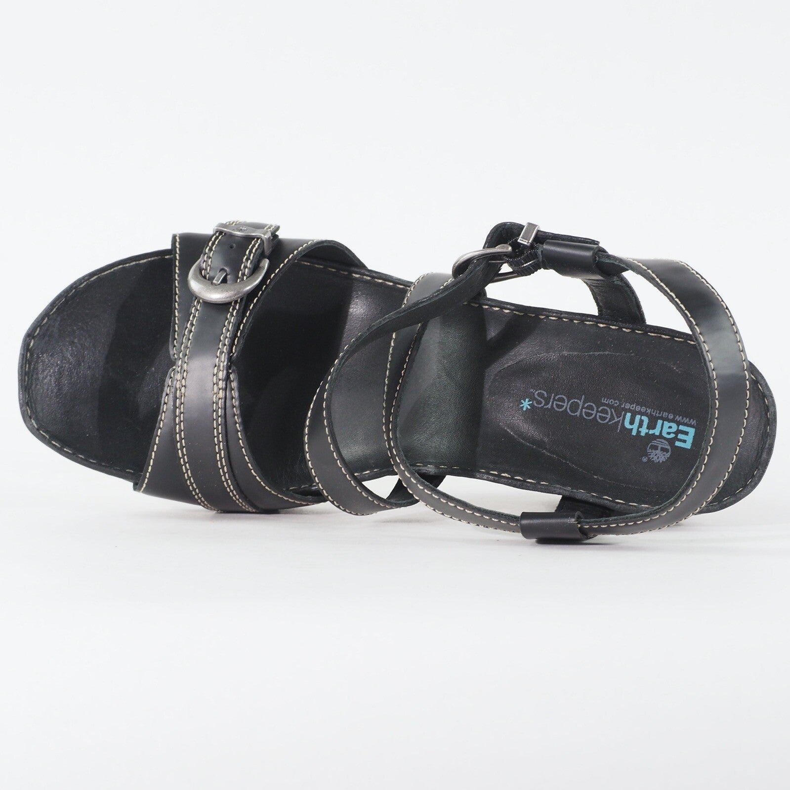 Womens Timberland Belicia Sandal 15665 Black Leather Strappy Buckle Casual Heels