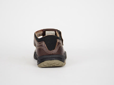 Boys Timberland Fisherman 46787 Brown Leather Hook & Loop Fisherman Sandals