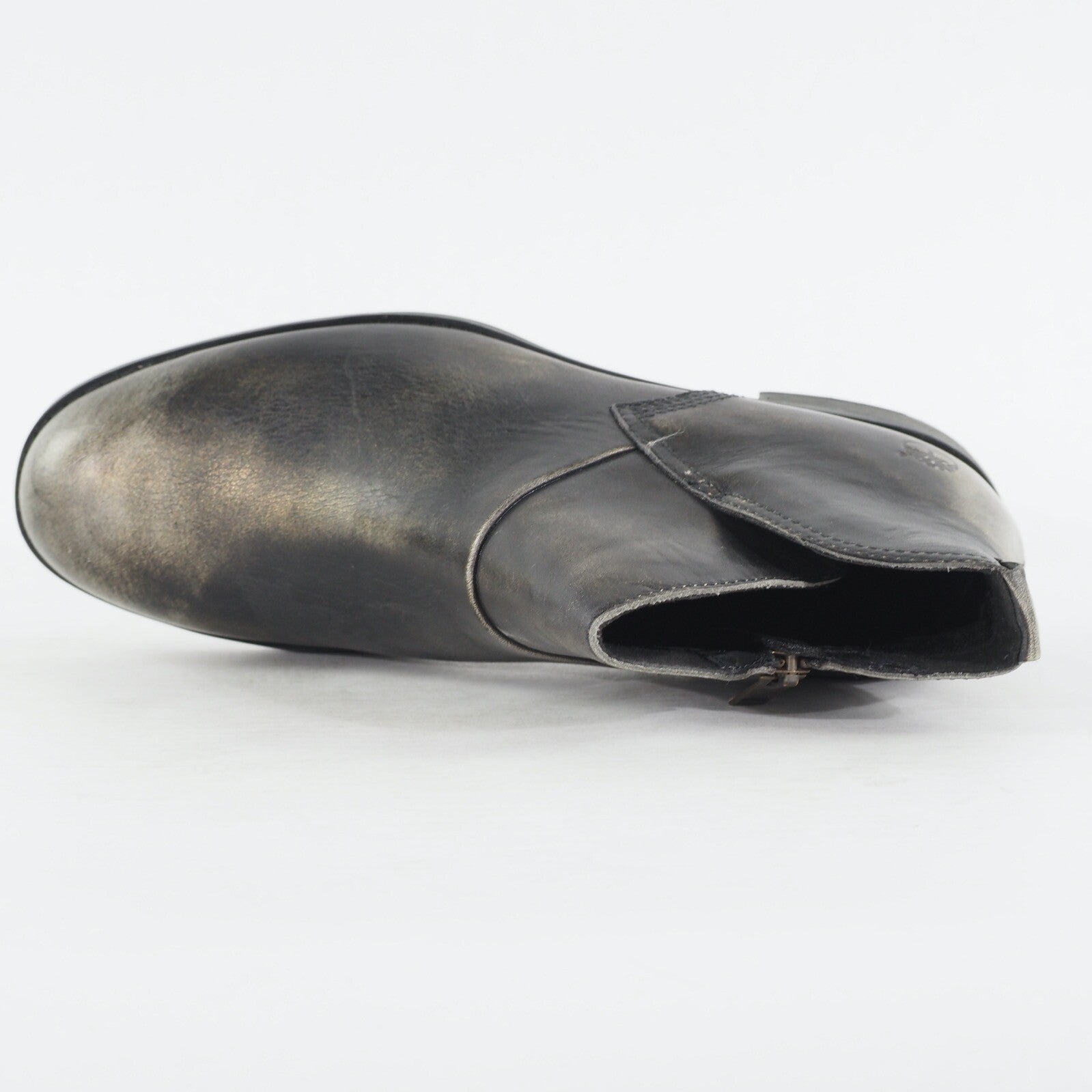 Womens Timberland EK A11EO Black Gold Leather Casual Ankle Chelsea Zip Boots