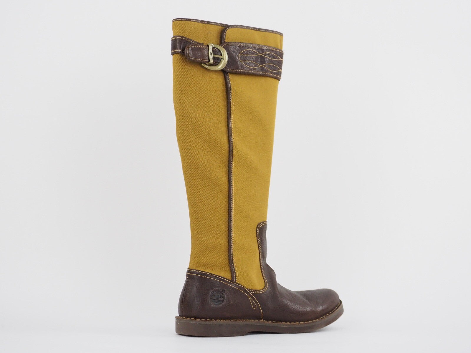 Womens Timberland Cabot 24658 Mustard / Brown Leather Side Zip Tall Winter Boots