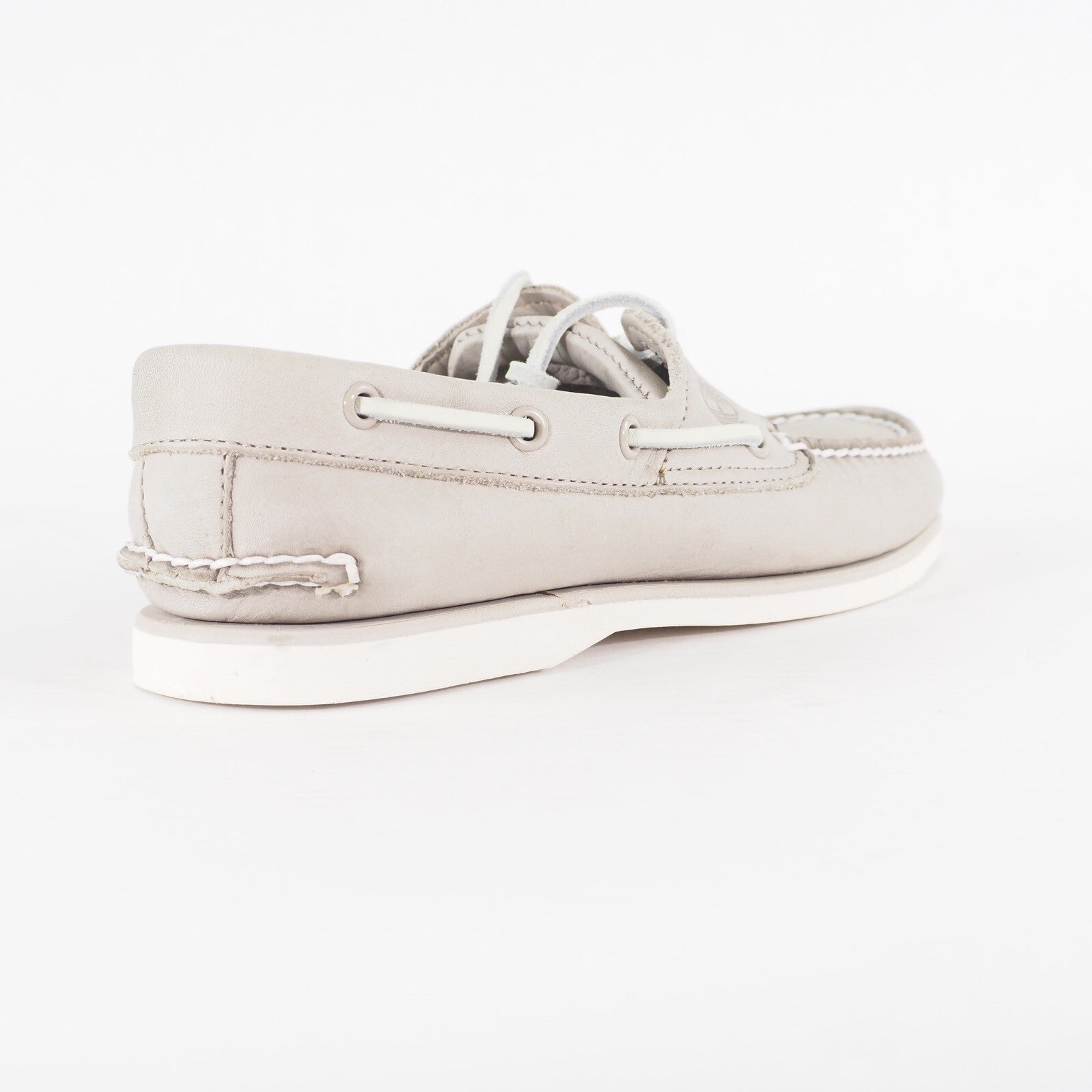 Mens Timberland Classic A1OTU Light Grey Leather Lace Up Casual Boat Shoes