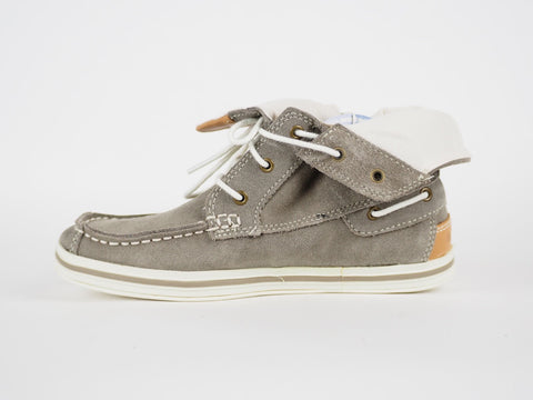 Boys Timberland Casco Bay 4470R Grey Leather Casual Roll Top Shoes Kids Boots