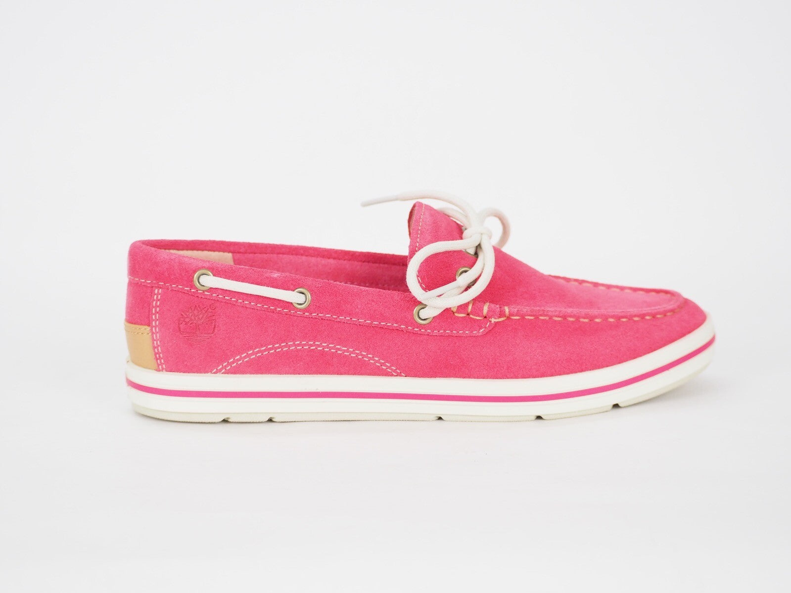 Womens Timberland Casco Bay 8850R Pink Leather Espadrilles Casual Boat Shoes