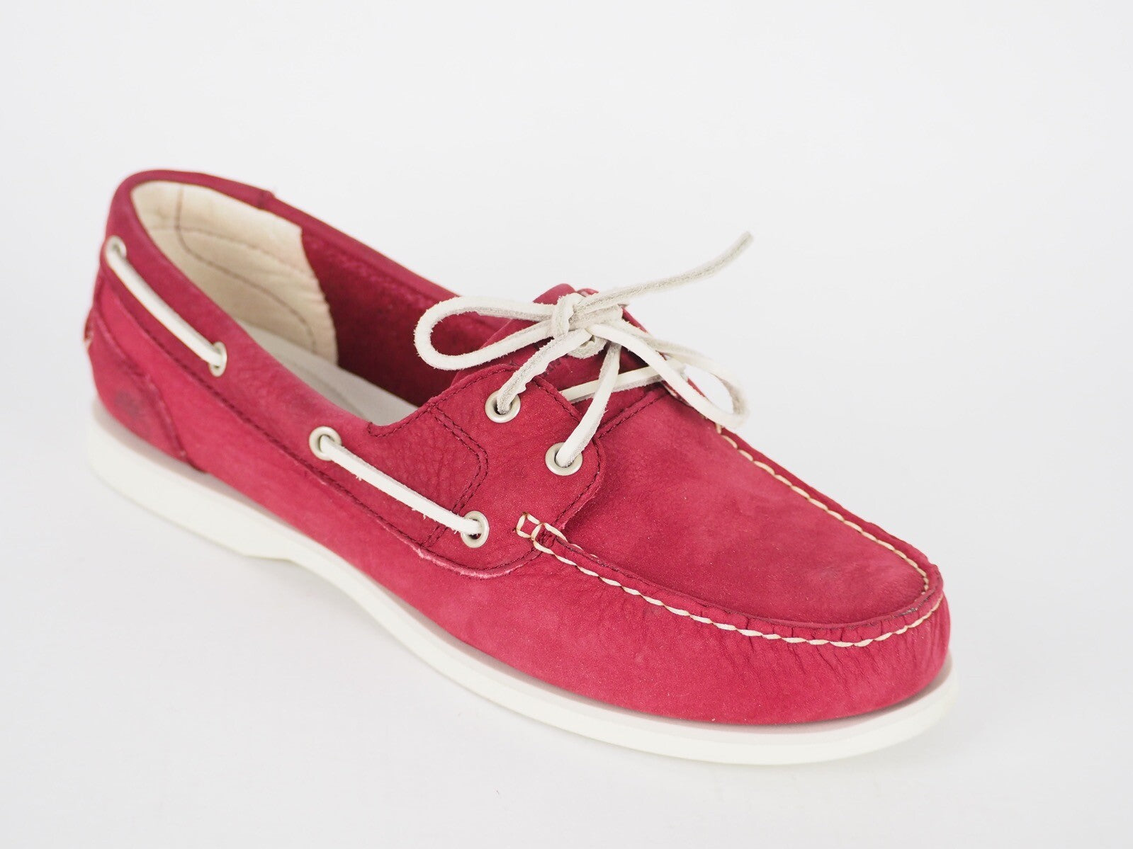 Womens Timberland EK Classic 8359A Burgundy Leather 2 Eye Casual Boat Shoes