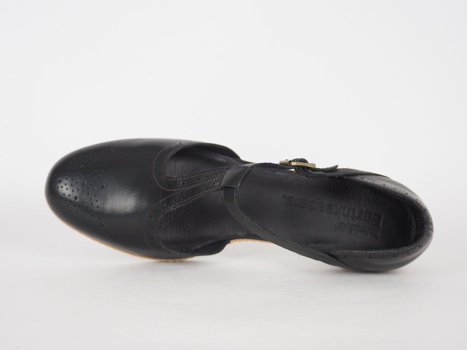 Womens Timberland EK Montvale 8049R Black Leather High Heel T Strap Summer Shoes