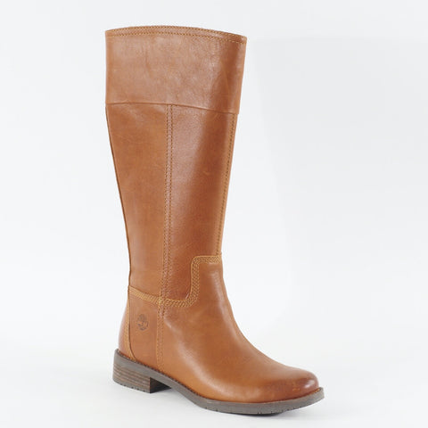 Womens Timberland Venice Park Tall A1IZ7 Tan Leather Zip Up Casual High Boots