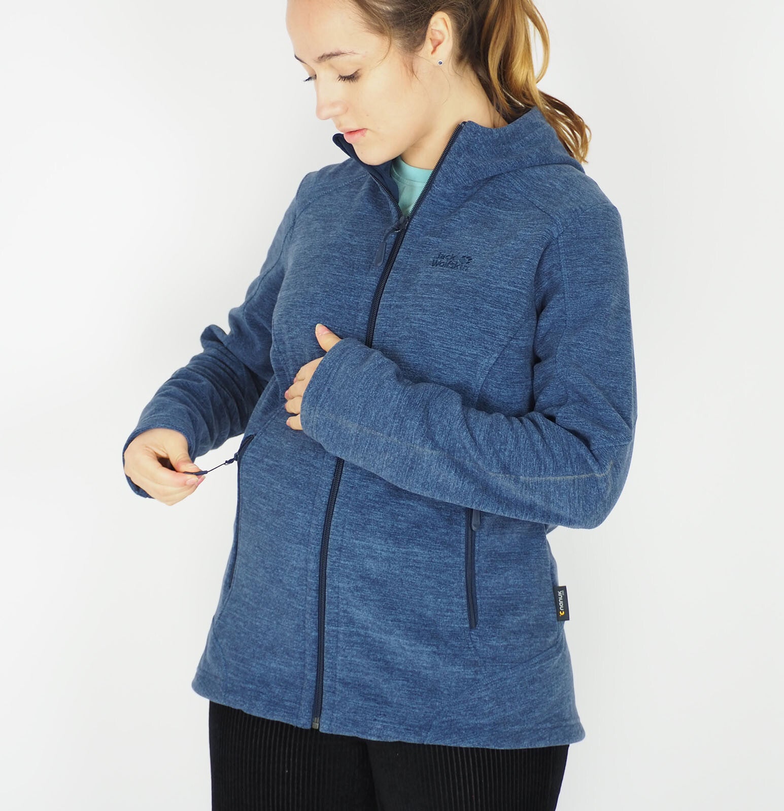 Womens Jack Wolfskin Carson 1702972 Midnight Blue Zip Up Hooded Jacket