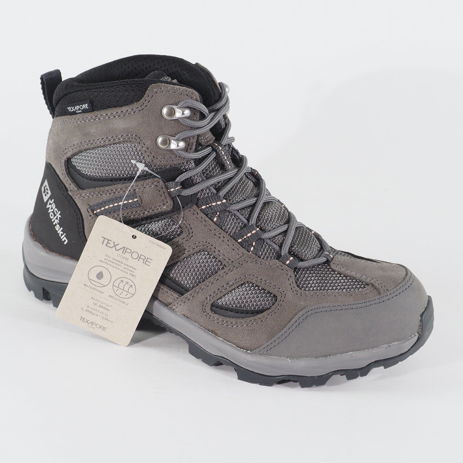 Womens Jack Wolfskin Vojo 3 Texapor Leather Grey Hiking Walking Waterproof Boots