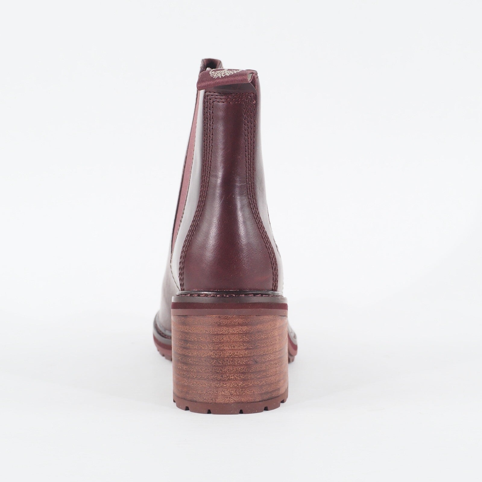 Womens Timberland Sienna High A23KA Dark Red Leather Pull On Chelsea Boots