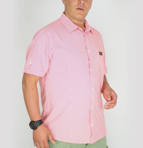 Mens Jack Wolfskin Kepler 1401671 Red Fire Checks Short Sleeved Shirt 