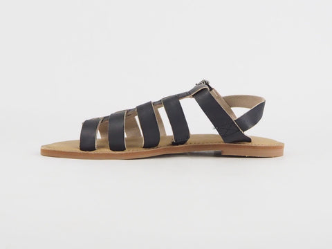 Womens Timberland Ek Sheafe Fisherman 8165B Black Leather Buckle Sandals