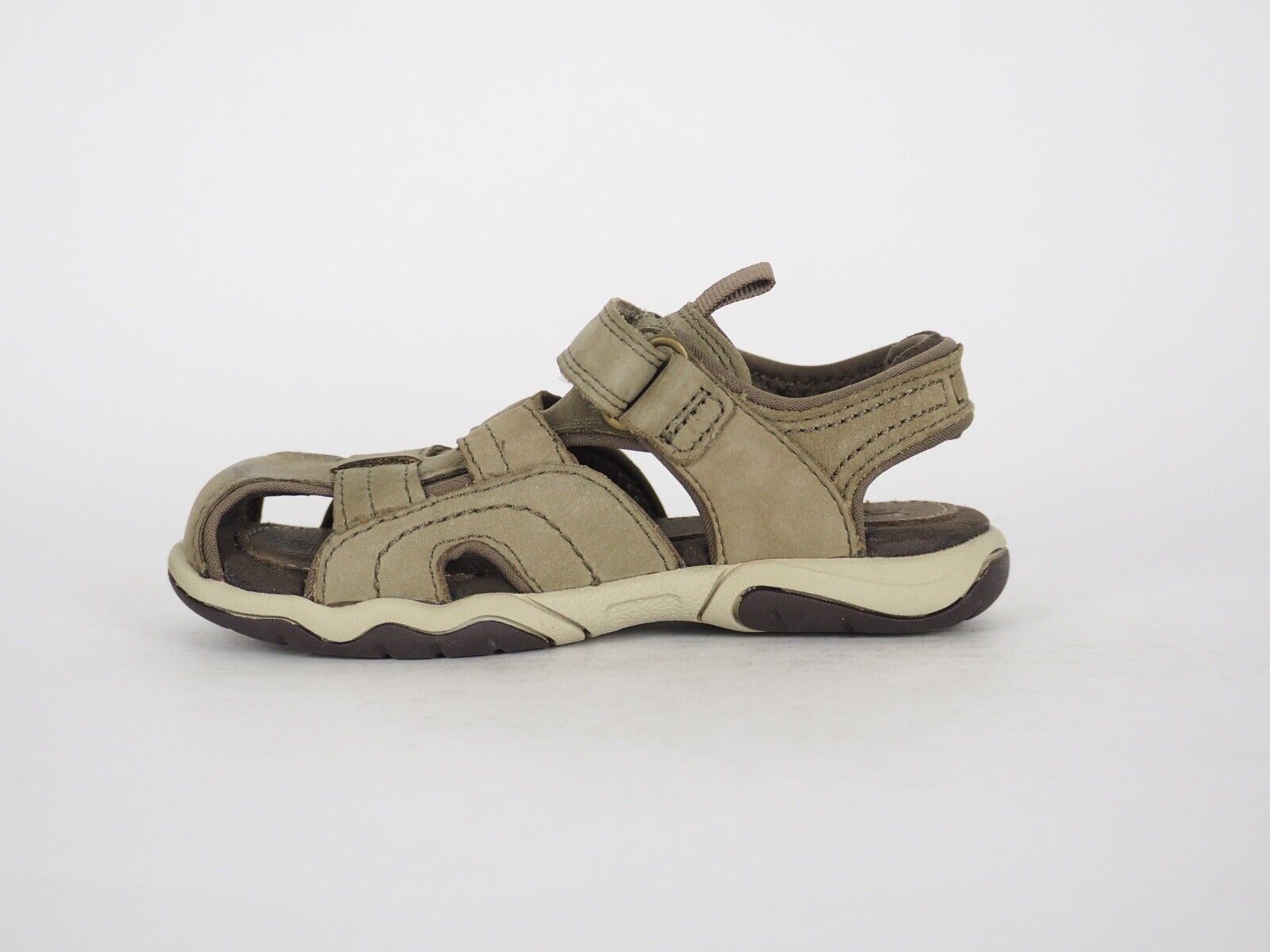 Boys Timberland Oak 1283A Light Brown Leather Casual Summer Shoes Kids Sandals