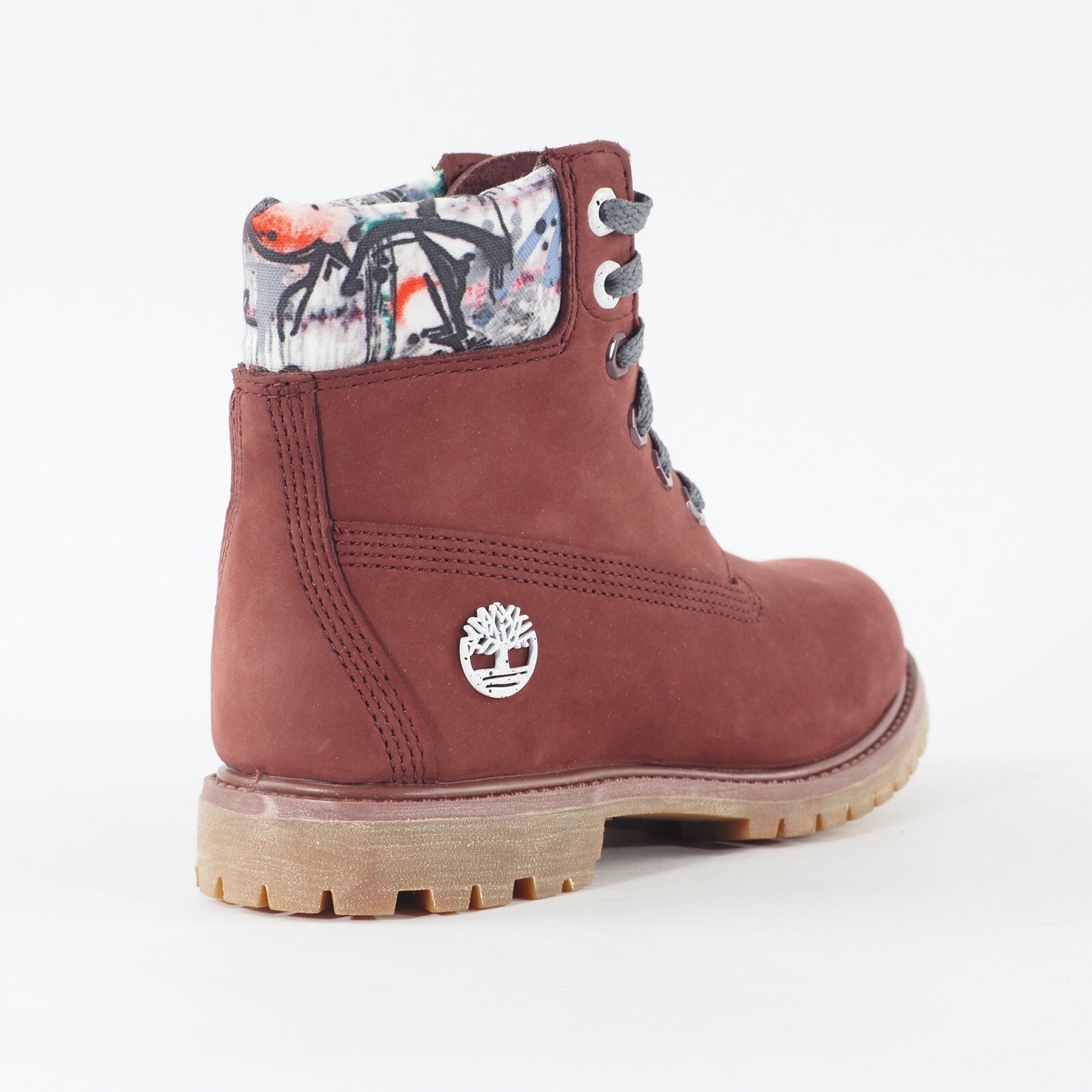 Womens Timberland Premium 6 Inch A1FK7 Burgundy Leather Lace Up Casual Boots