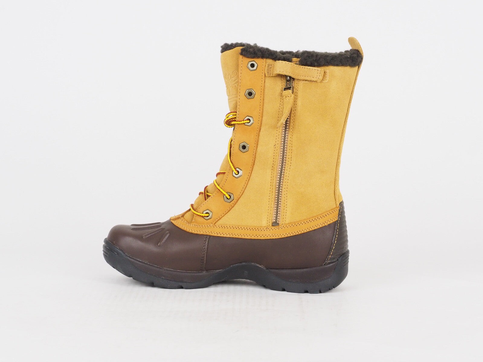 Boys Timberland Mallard 33985 Brown Wheat Leather Waterproof Lace Up Snow Boots