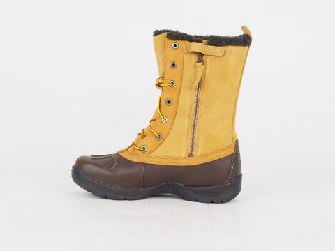 Boys Timberland Mallard 33985 Brown Wheat Leather Waterproof Lace Up Snow Boots