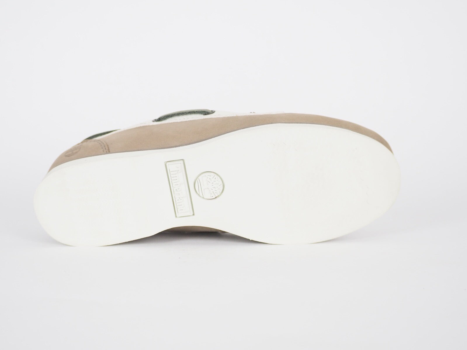 Womens Timberland 2 Eye 27616 Taupe Leather Fabric Boat Deck Shoes