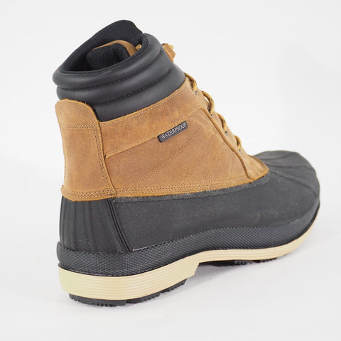 Mens Skechers Robards 77065 Balck Tan Duck Rain Waterproof Slip Resistant Boots 